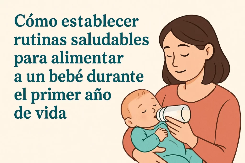 cómo establecer rutinas saludables para Cómo alimentar a un bebé durante el primer año de vida