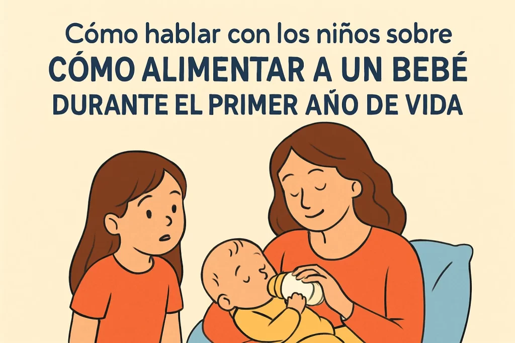 cómo hablar con los niños sobre Cómo alimentar a un bebé durante el primer año de vida