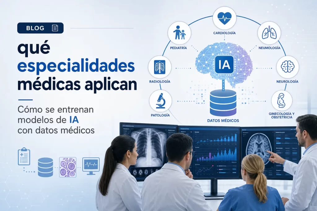 qué especialidades médicas aplican Cómo se entrenan modelos de IA con datos médicos