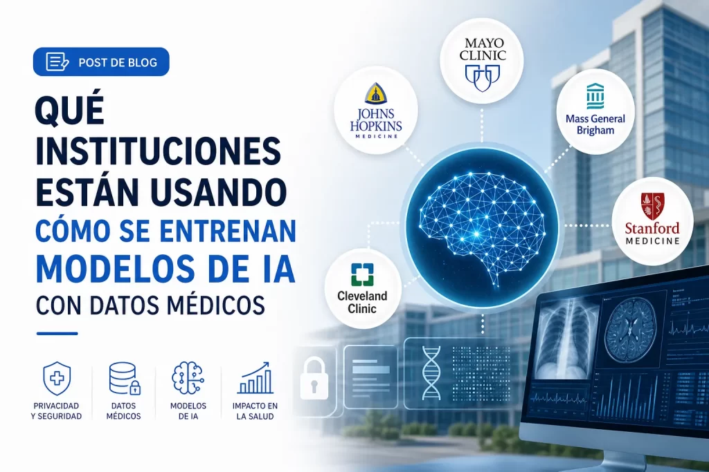 qué instituciones están usando Cómo se entrenan modelos de IA con datos médicos