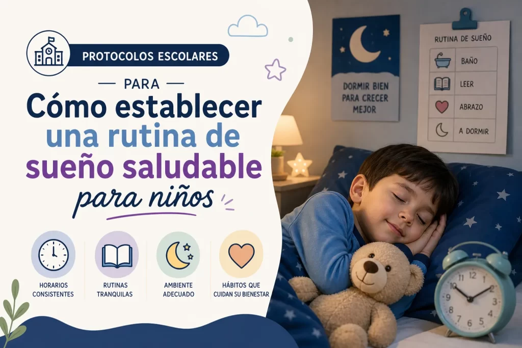 protocolos escolares para Cómo establecer una rutina de sueño saludable para niños